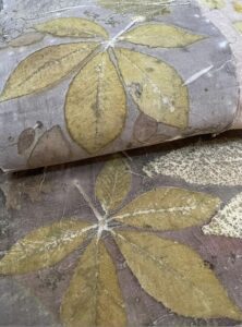 ecoprinten met Galappel tanninepoeder 