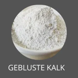 Gebluste kalk is een wit poeder dat helpt om katoen en linnen klaar te maken om kleur te ontvangen. Deze stof, ook bekend als calciumhydroxide,