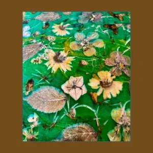 printen van bloemen op leer