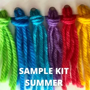 Ontdek de Landscapes sample kit zomer met 6 heldere kleuren textielverf voor zijde en wol. Perfect voor verven, mengen en ecoprint. ☀️