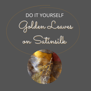 Alternative view of Ecoprint 'Golden Leaves on Satinsilk' English