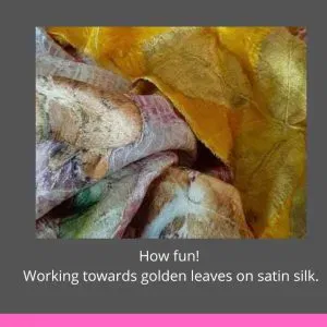 Ecoprint on Silk – Leaf Gold on Satin Silk DIY Kit