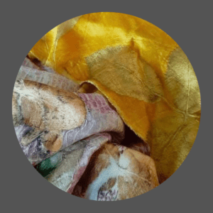 satijnzijde sjaal 19. ecoprint, natuurlijk verven