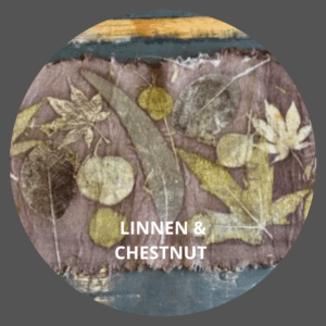 Ecoprint met kastanje tannine extract. 