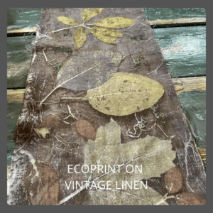 Ecoprint workshop linnen tannine en ijzer | natuurlijke kleurstoffen